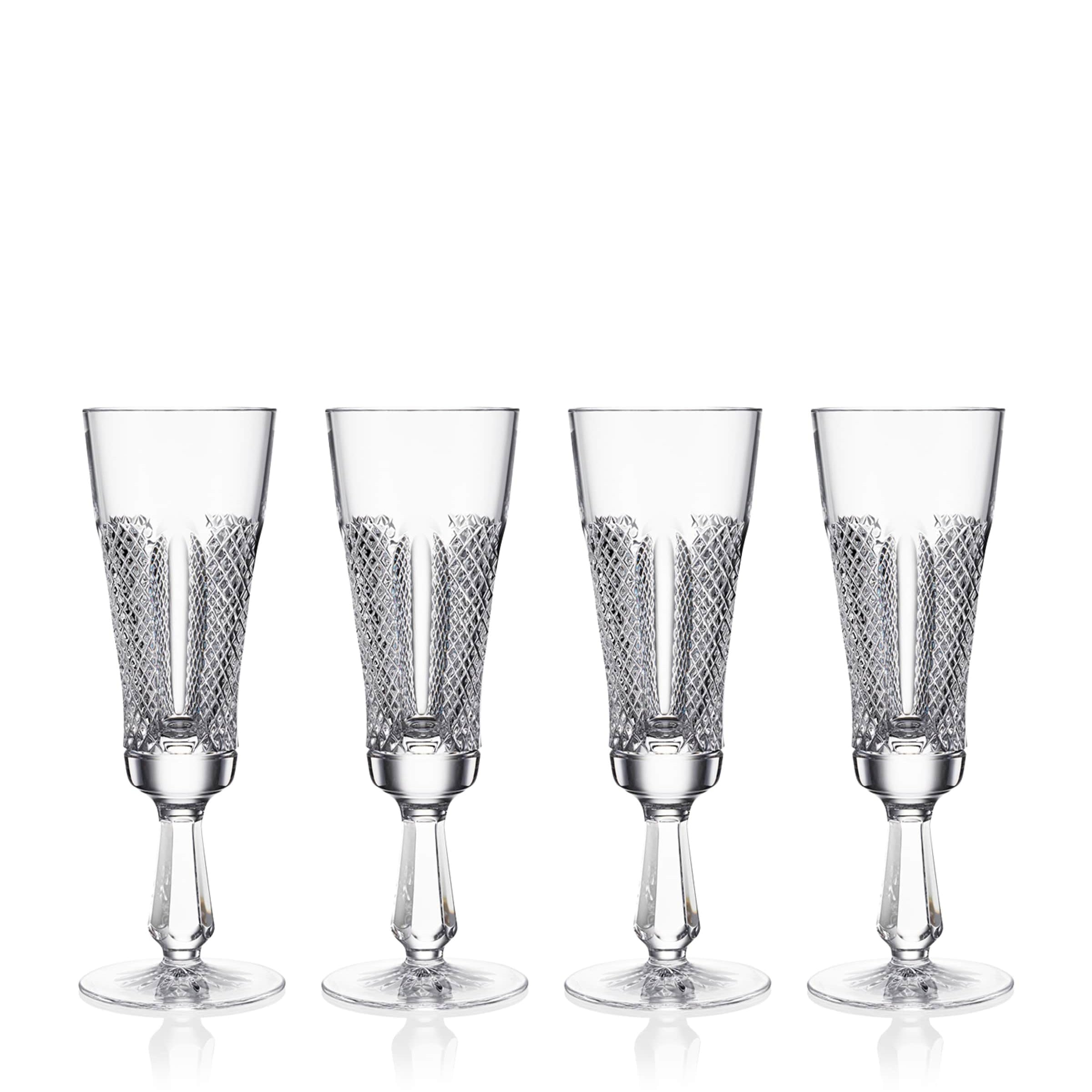 Set of 4 Crystal Hibernia Mastercraft Champagne Flutes (175ml)