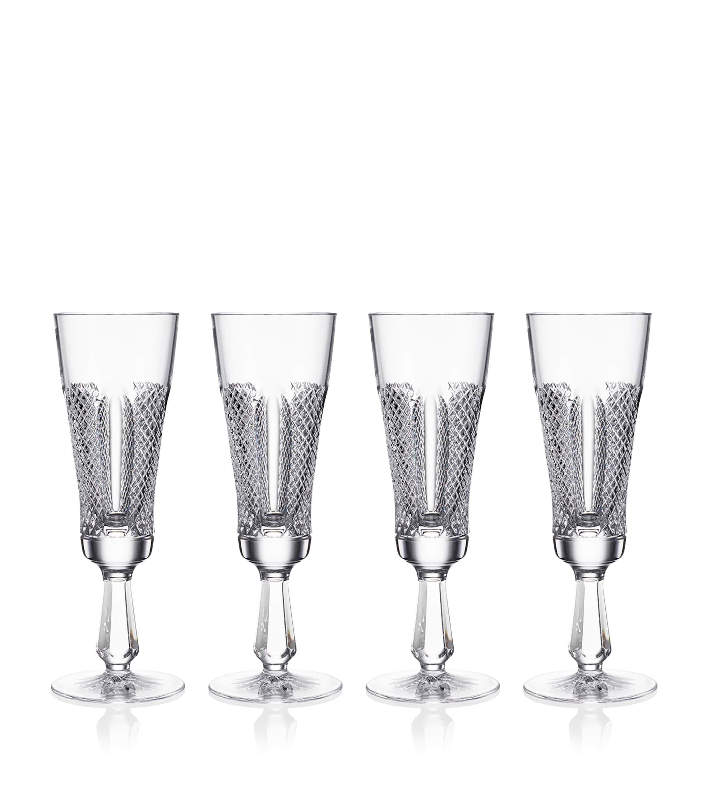 Set of 4 Crystal Hibernia Mastercraft Champagne Flutes (175ml)