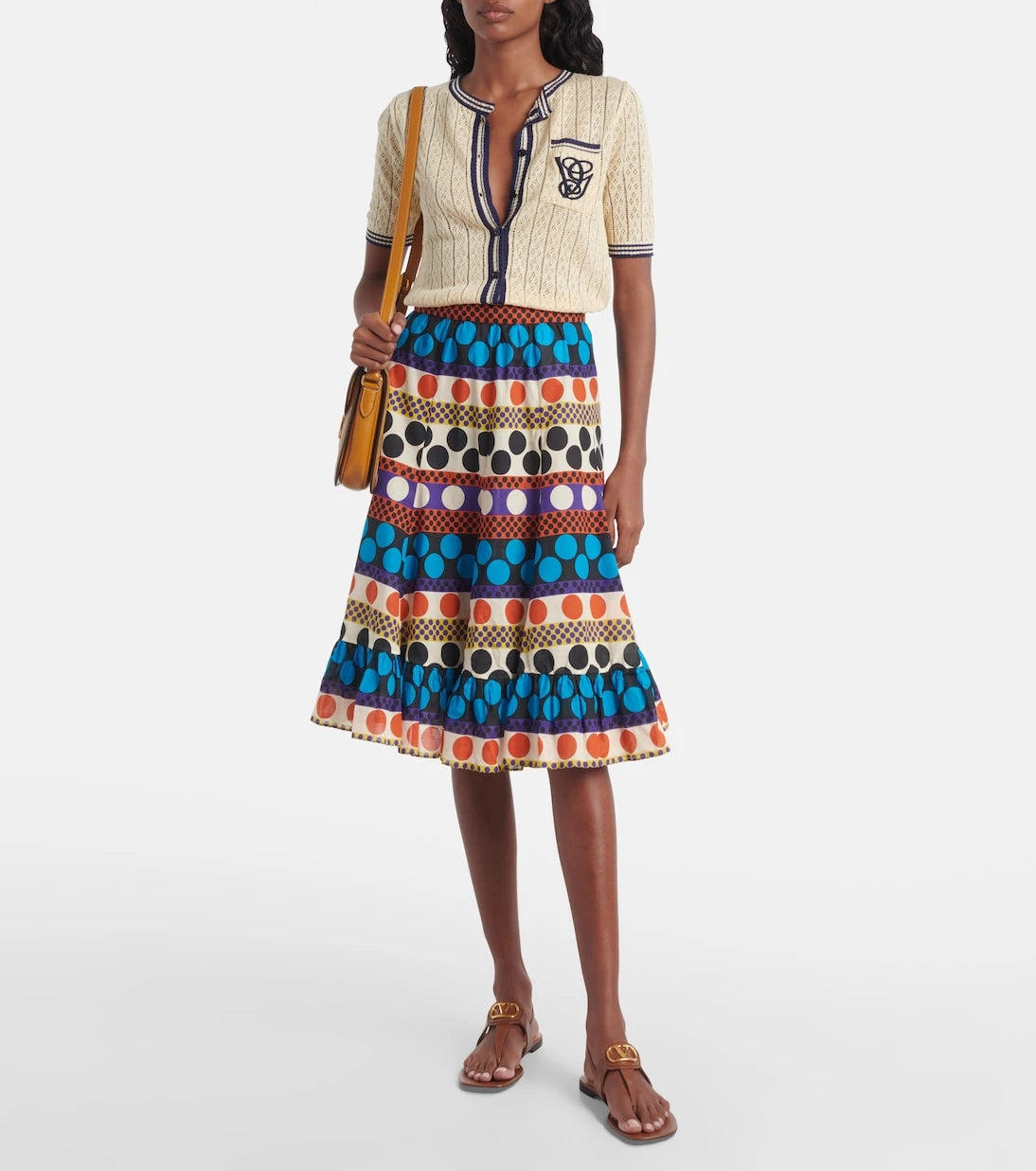 Valentino - Printed cotton midi skirt