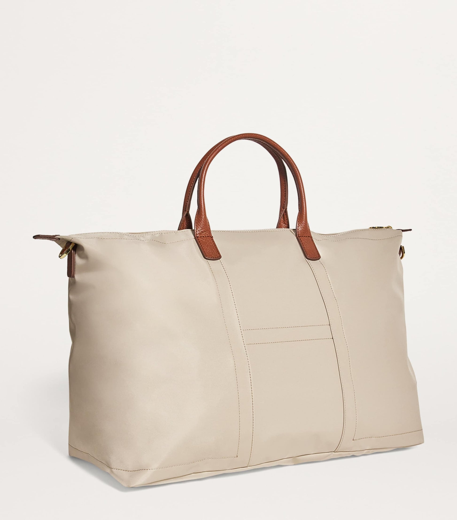 Harrods Neutral Nylon Overnight Tote Bag