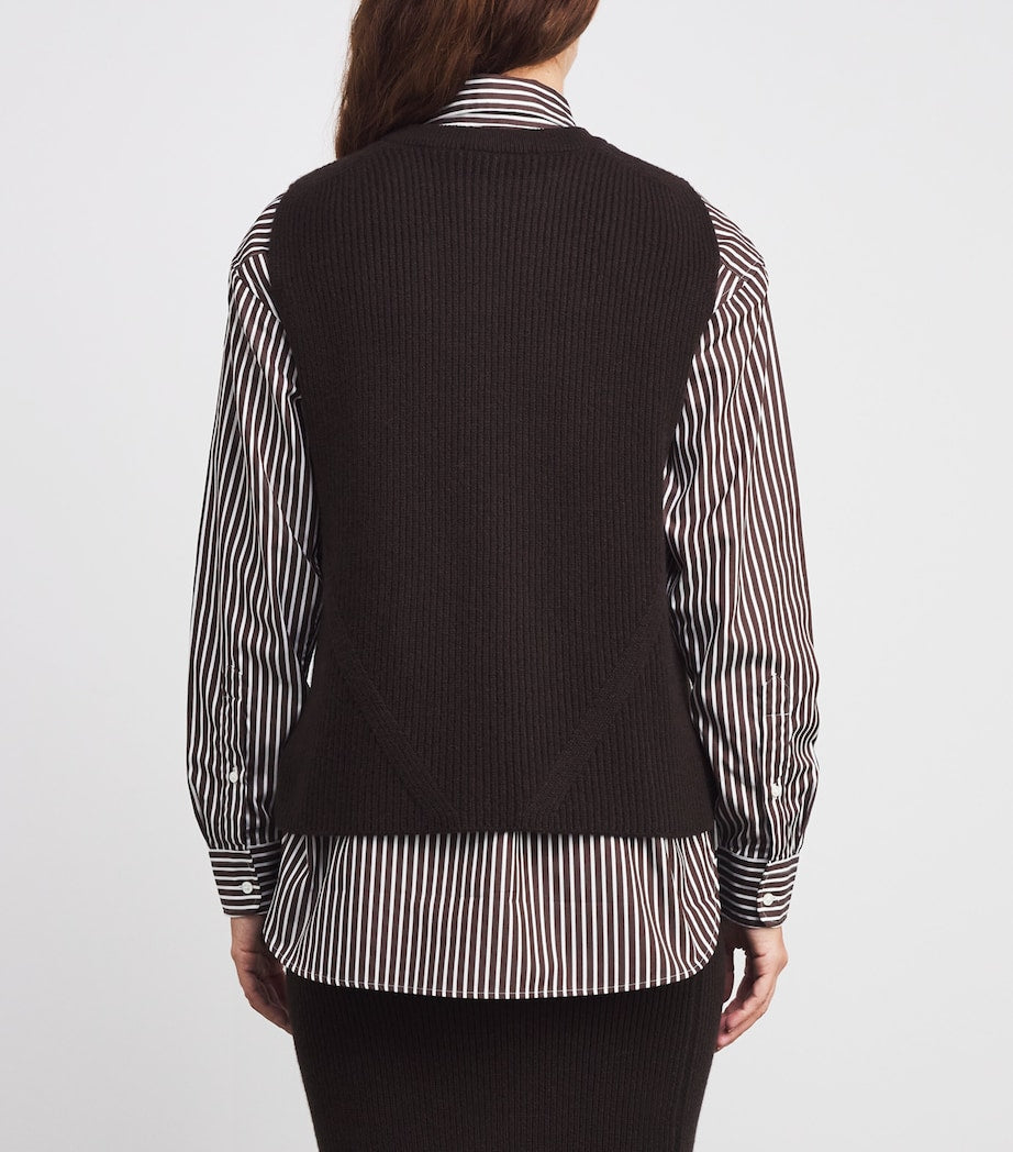 Johnstons Of Elgin Brown Cashmere-Blend Knitted Tank Top