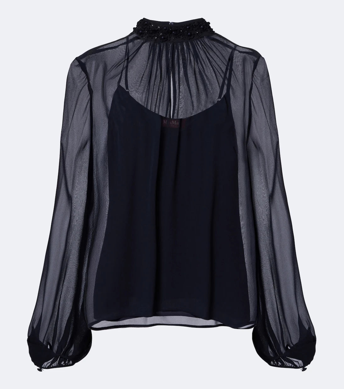 Max Mara - Embellished sheer blouse