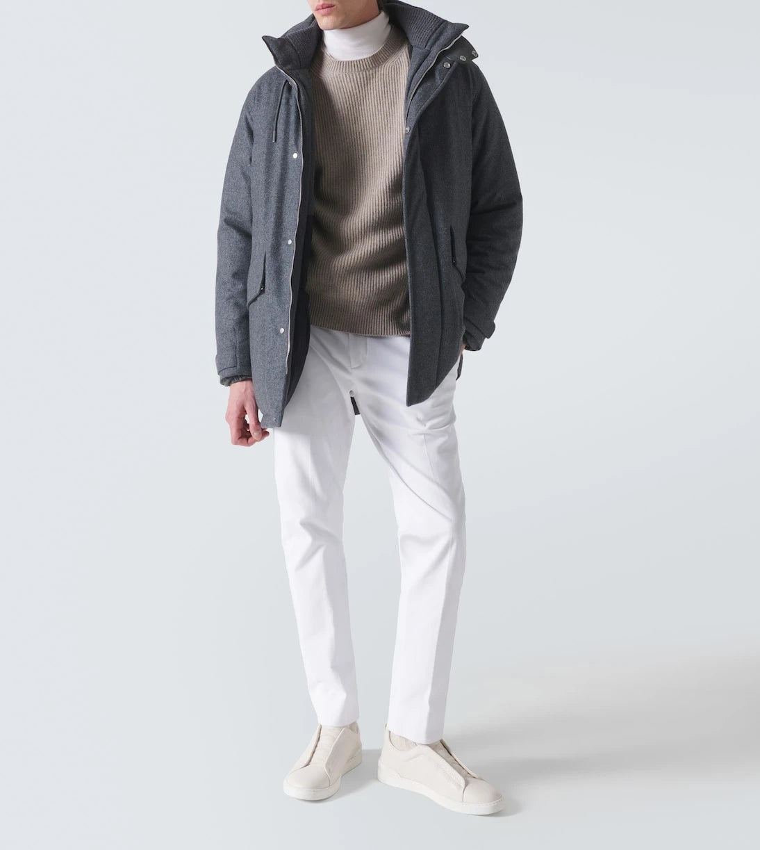 Zegna - أحذية سنيكرز تريبل ستيتش الجلدية