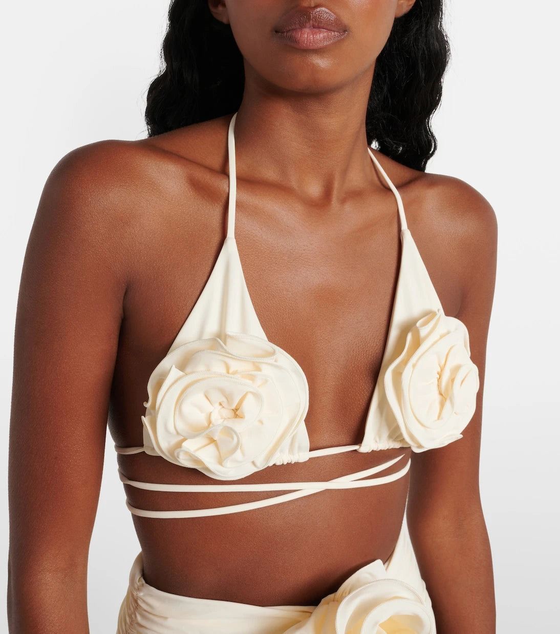 Magda Butrym - Floral appliqué triangle bikini top