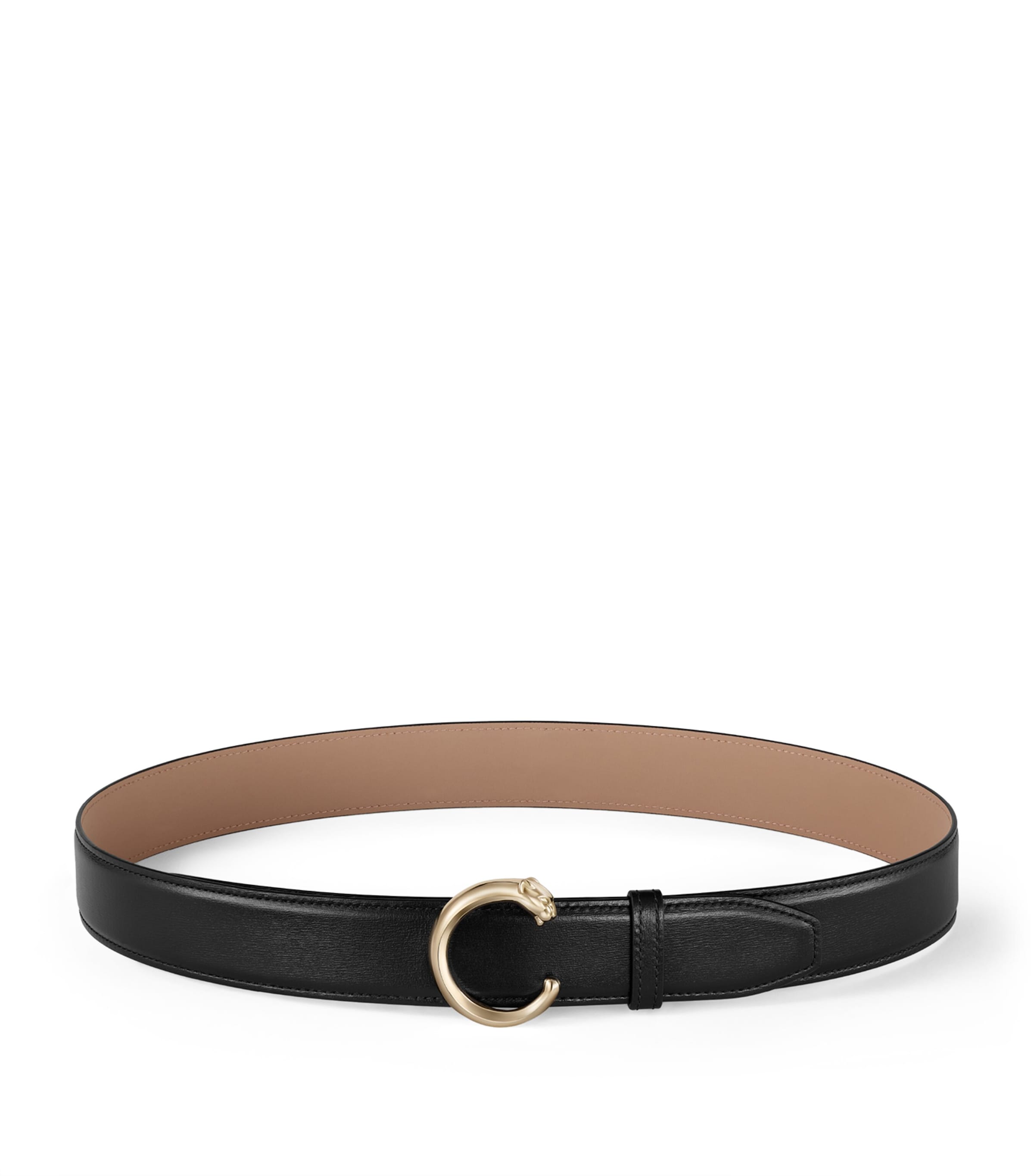 Cartier Black Leather Panthère de Cartier Belt (95cm)