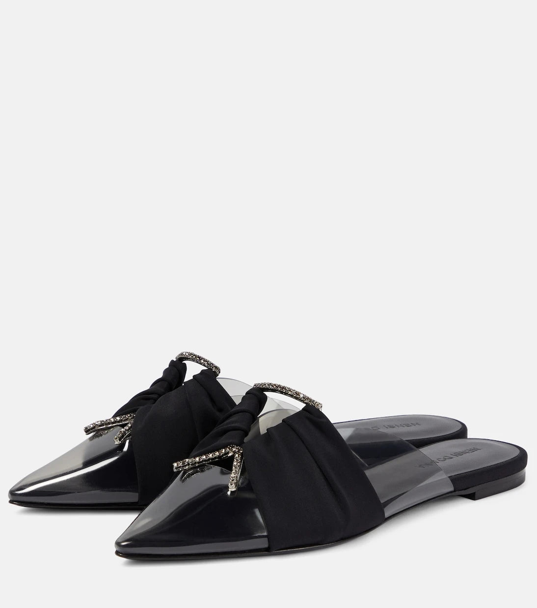 Nensi Dojaka - Crystal-embellished flat PVC slippers