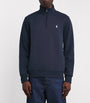 Cotton-Blend Quarter-Zip Sweatshirt BLUE