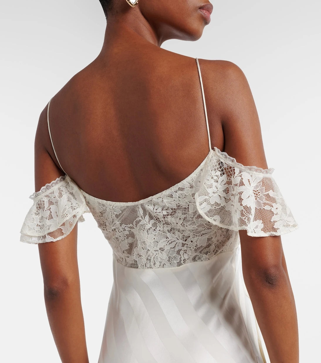 Self-Portrait - Lace-trimmed satin gown