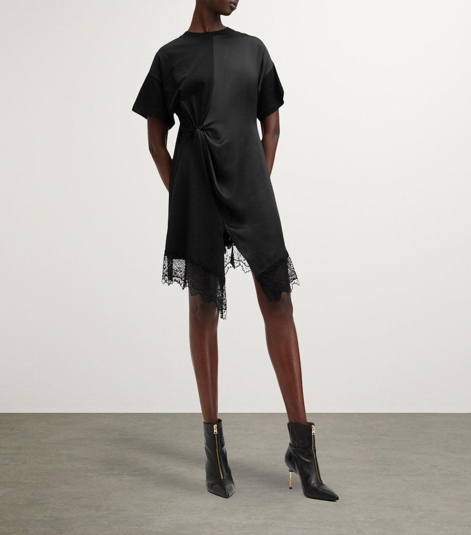 AllSaints Black Lana Panelled Mini Dress