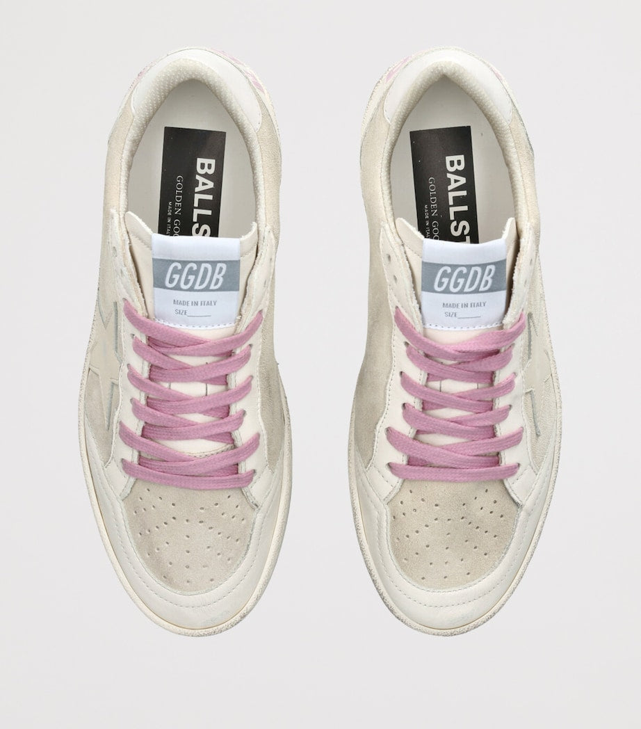 White Leather Ballstar Sneakers