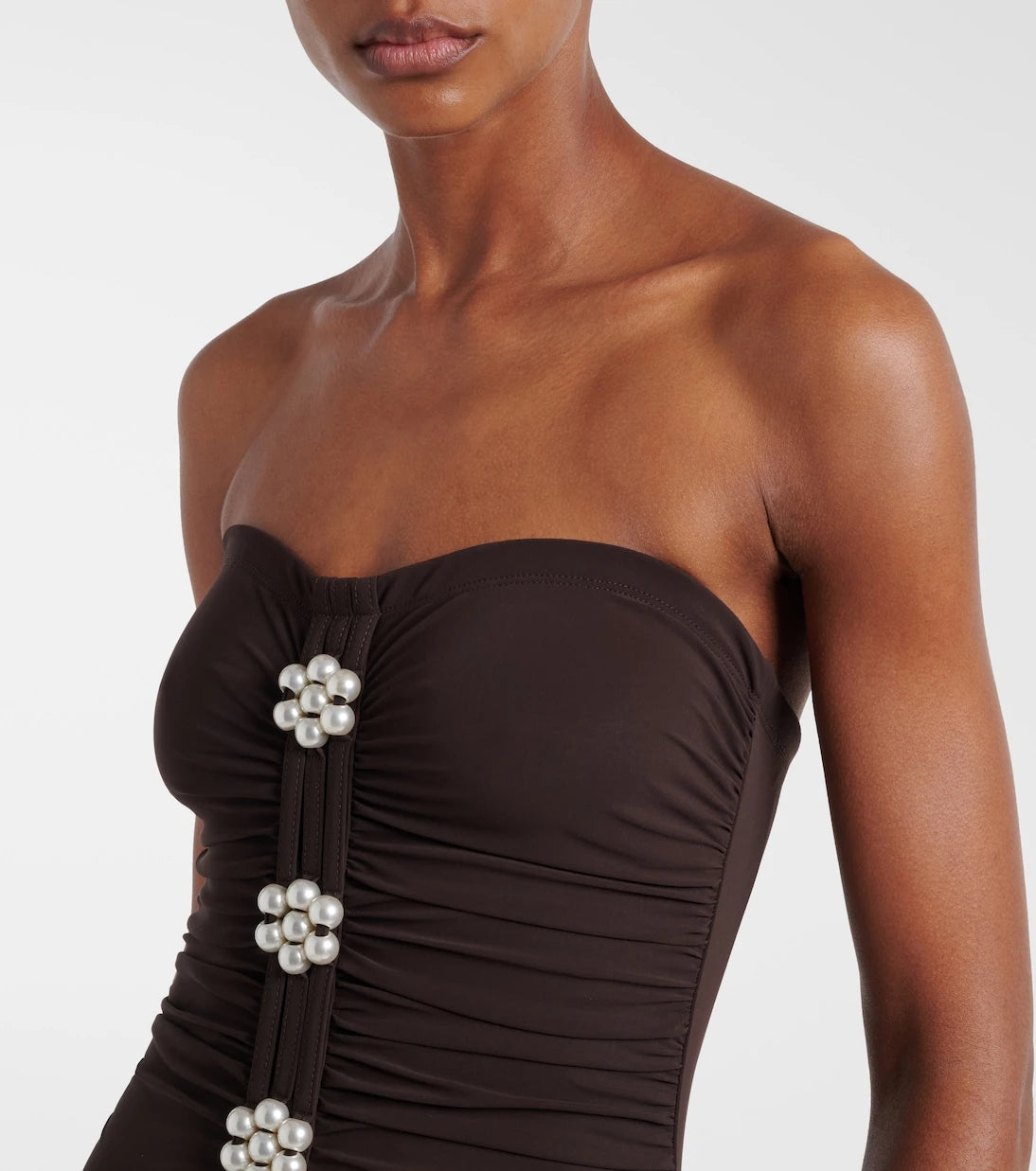 Karla Colletto - Maya embellished bandeau swimsuit