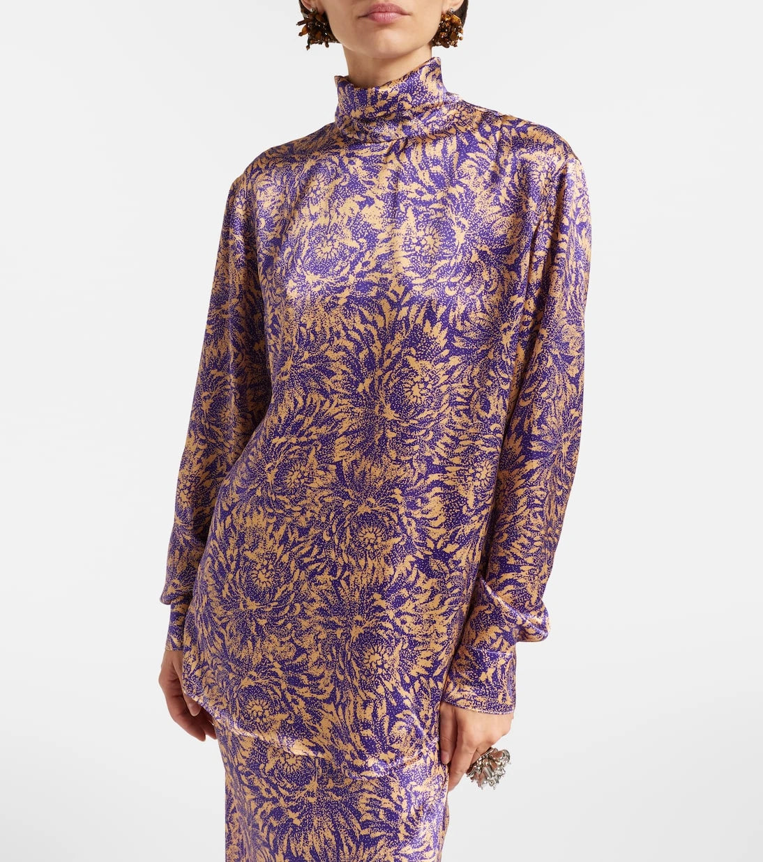 Dries Van Noten - Floral silk satin blouse