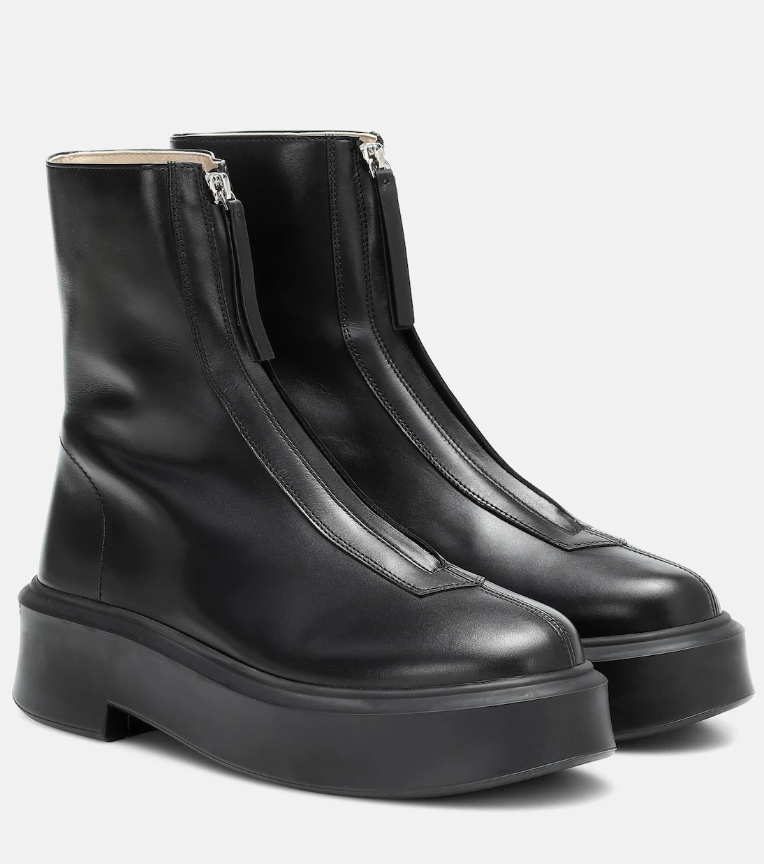 The Row - Zipped 1 leather ankle boots