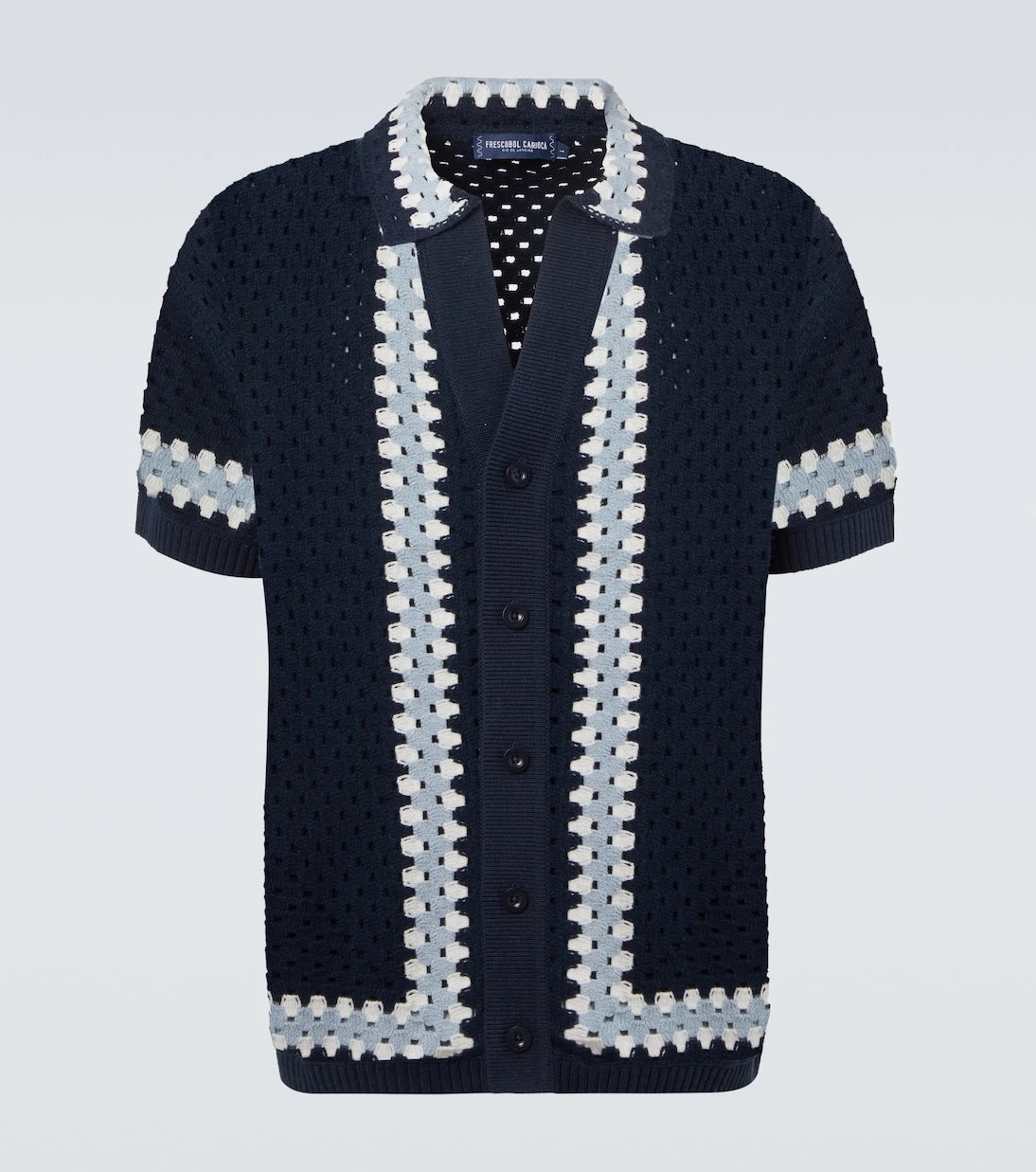 Frescobol Carioca - Pinto crochet cotton bowling shirt