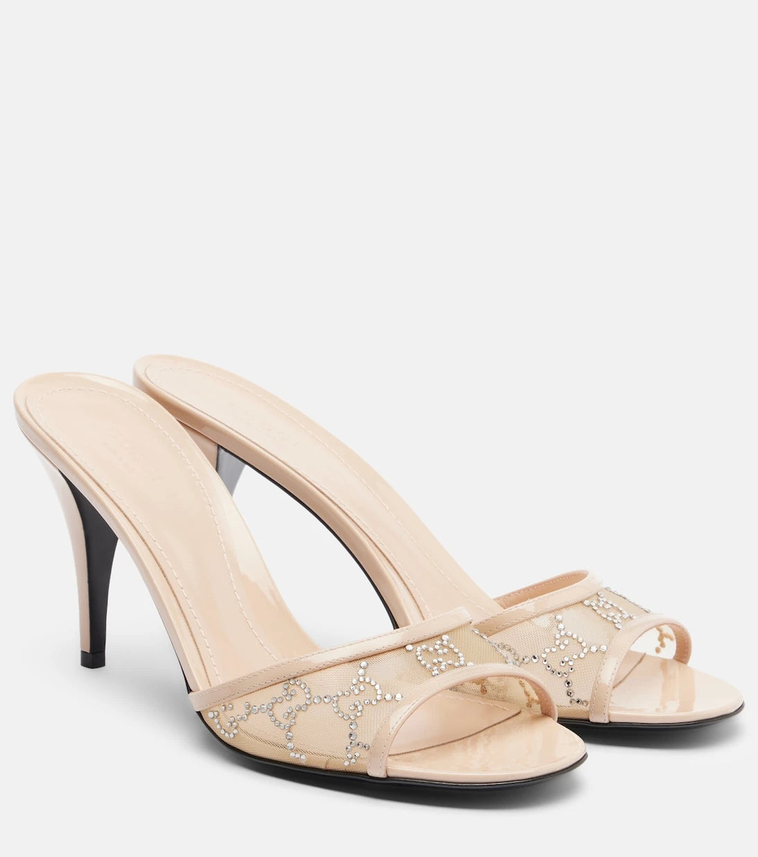 Gucci - Erin GG embellished leather-trimmed mules