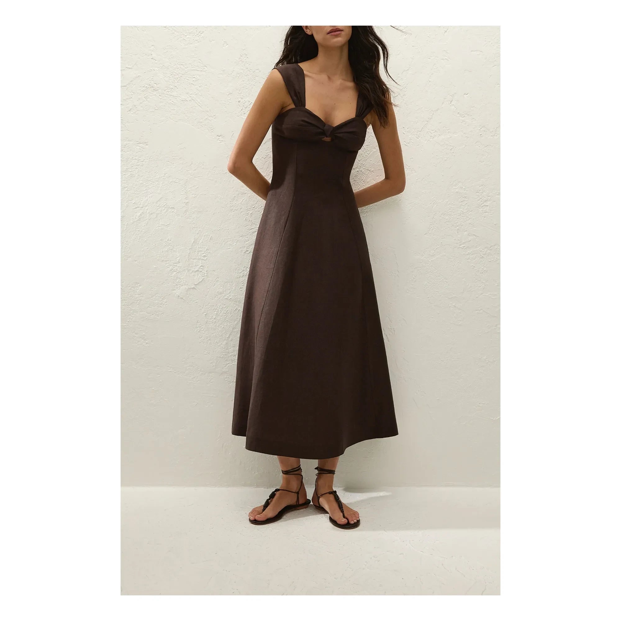 Faithfull the Brand - Pallida Linen and Cotton Dress | Coffee