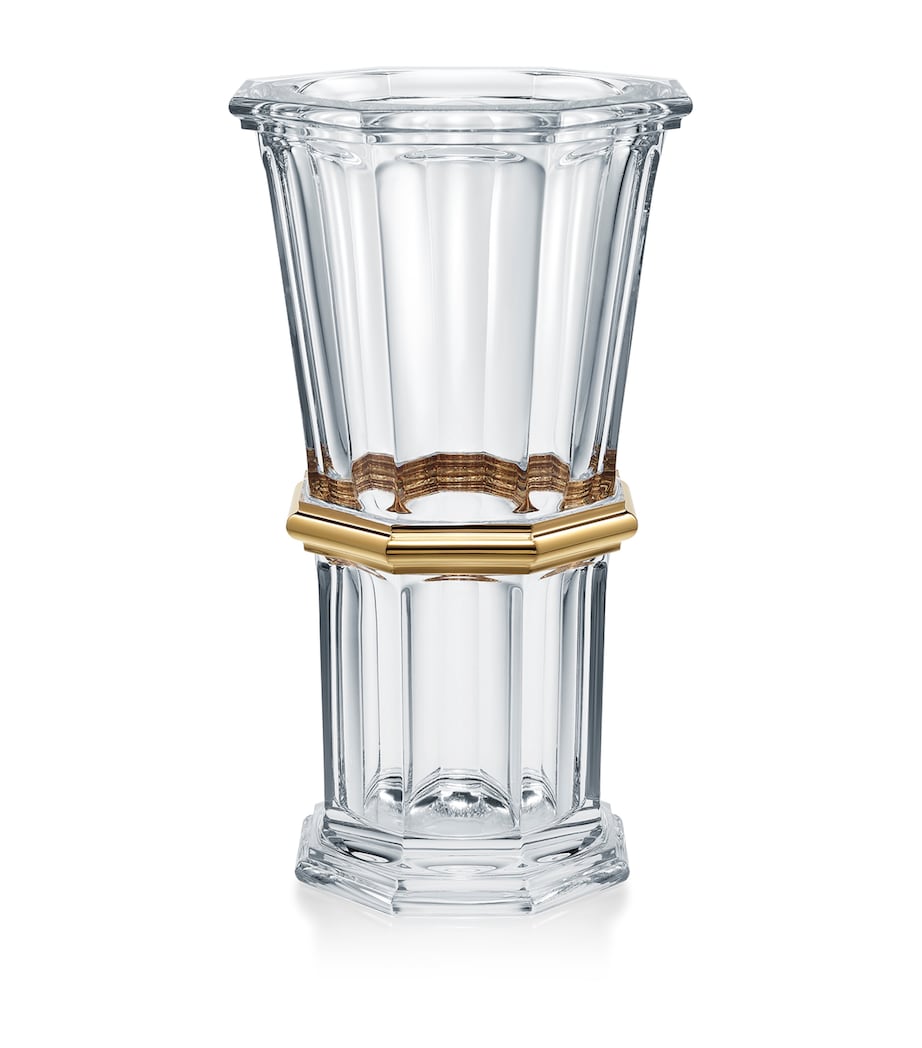 Large Harcourt 1841 Clear & Gold Vase (32cm)