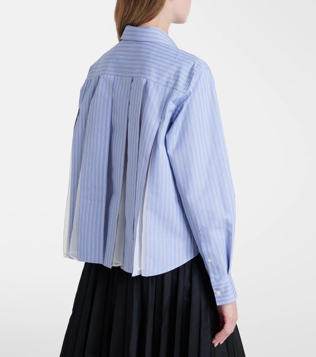 Sacai - Striped cotton-blend poplin shirt