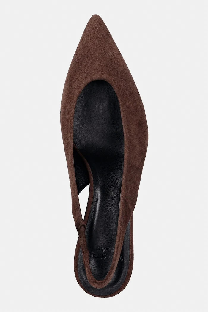 Weekend Max Mara обувки с дебел ток от велур