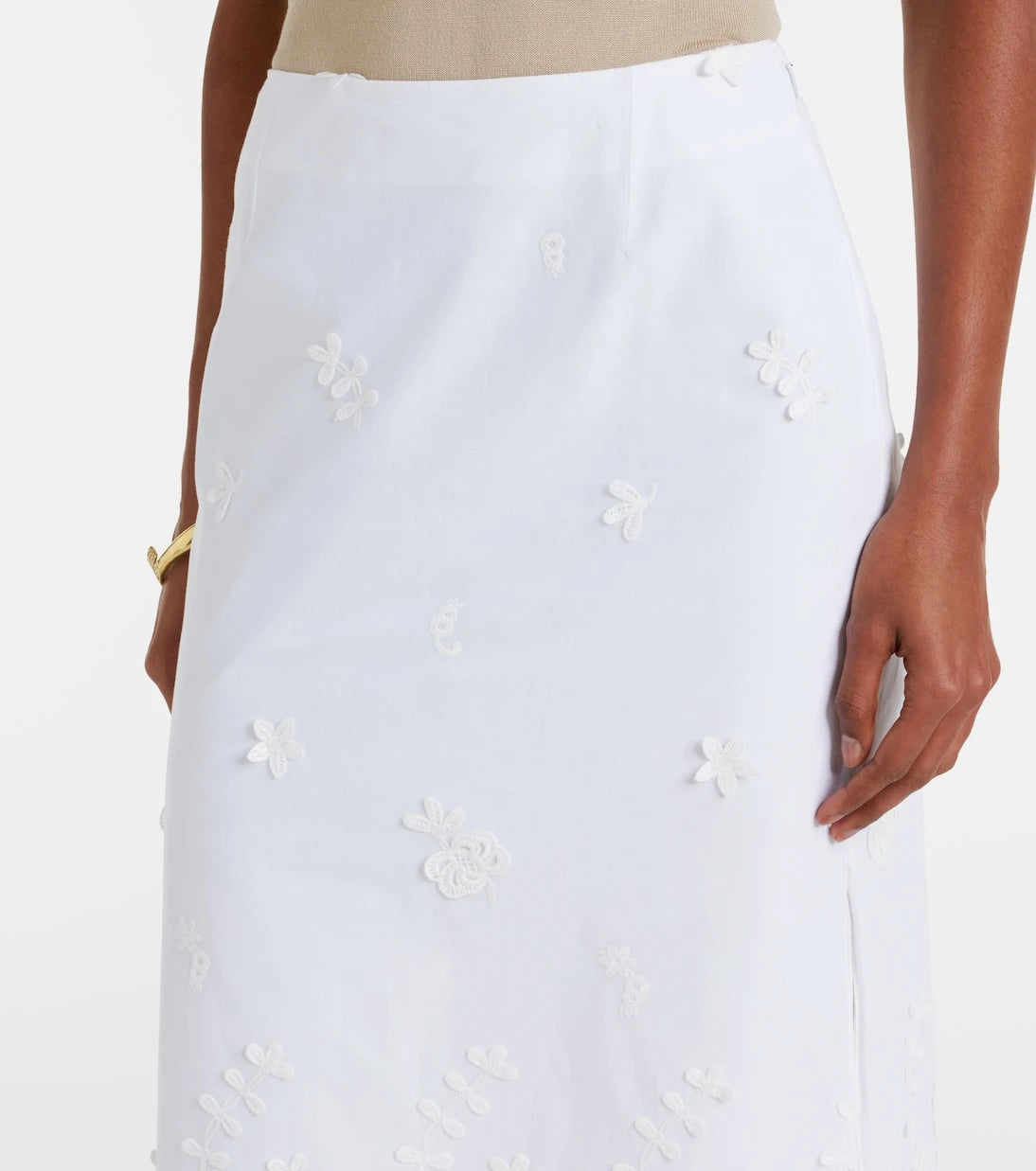 Altuzarra - Malik embroidered cotton midi skirt