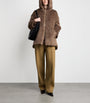 Max Mara Brown Down, Faux Fur and Water-Repellent Reversible Jacket
