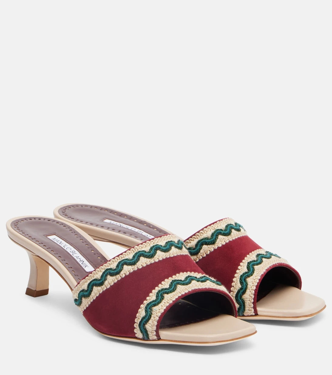 Manolo Blahnik - Marebis 50 embroidered suede mules