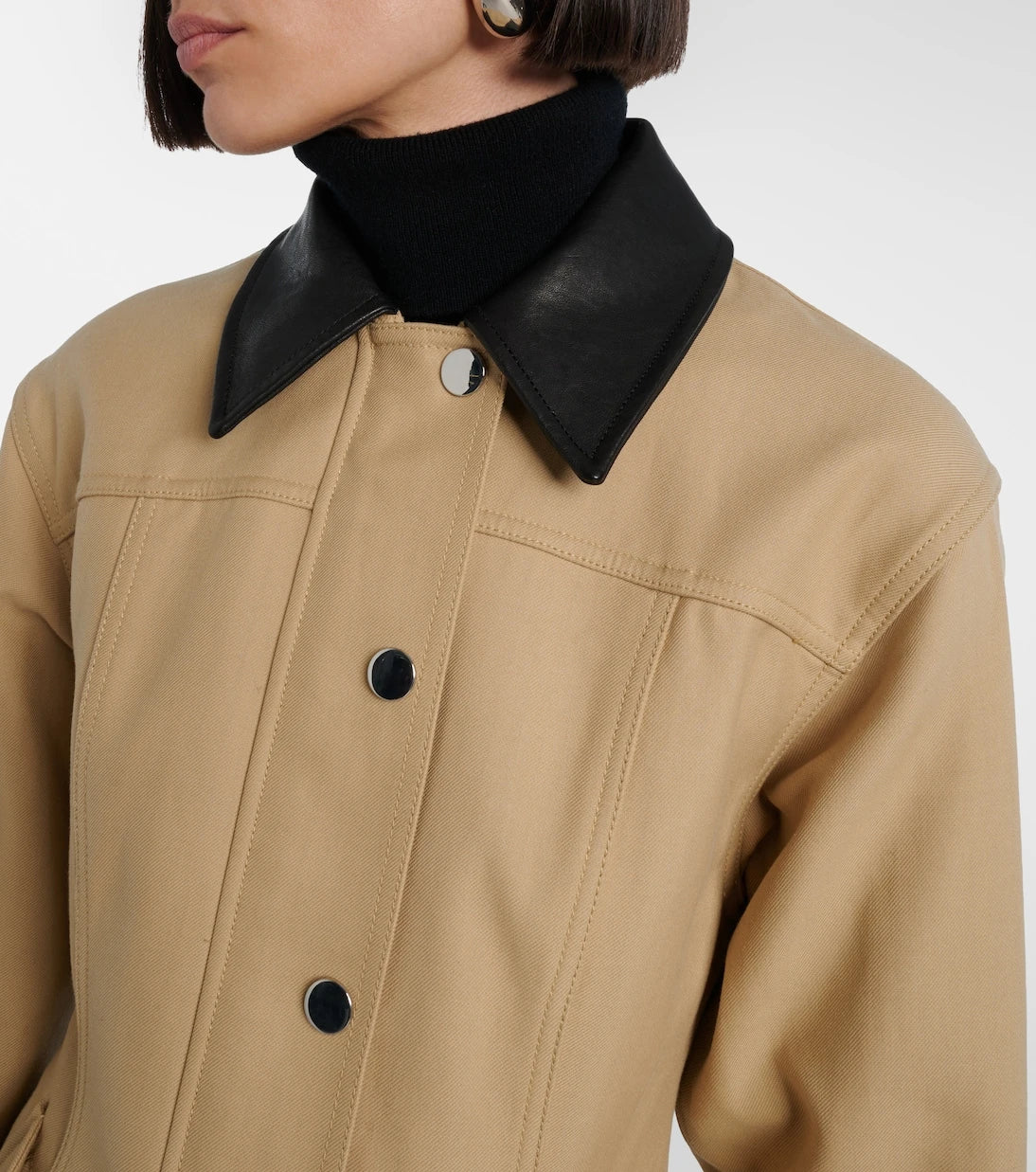 Veronica Beard - Talla leather-trimmed cotton blouson jacket