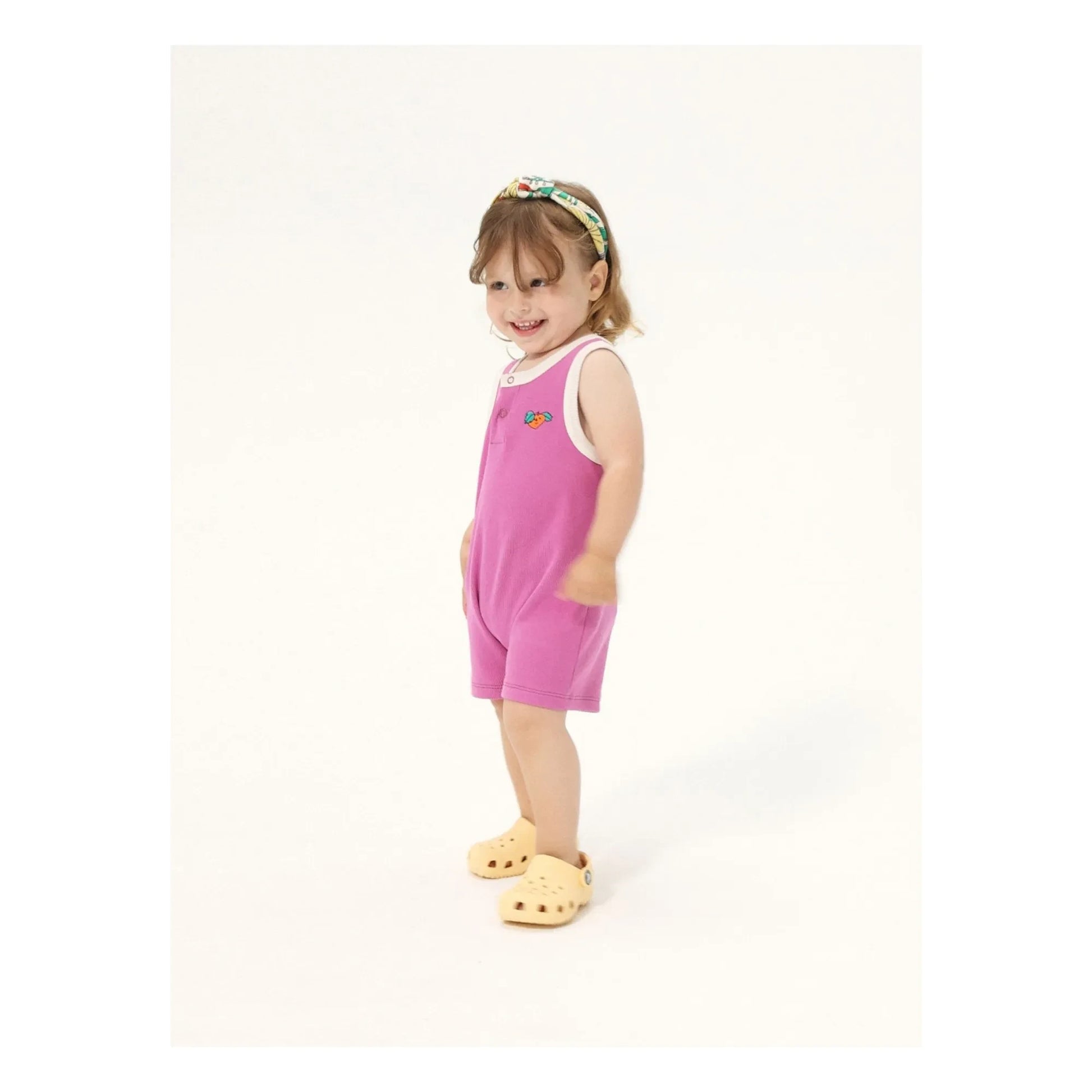 Bobo Choses - Combishort Côtelée Orange Coton BIo | Purple