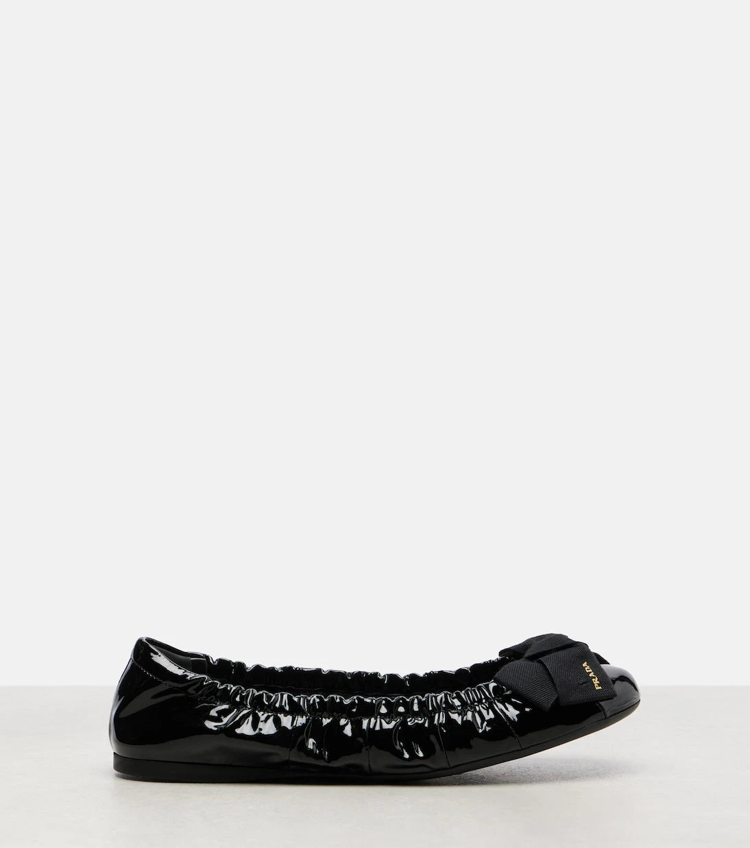 Prada - Bow-detail patent leather ballet flats