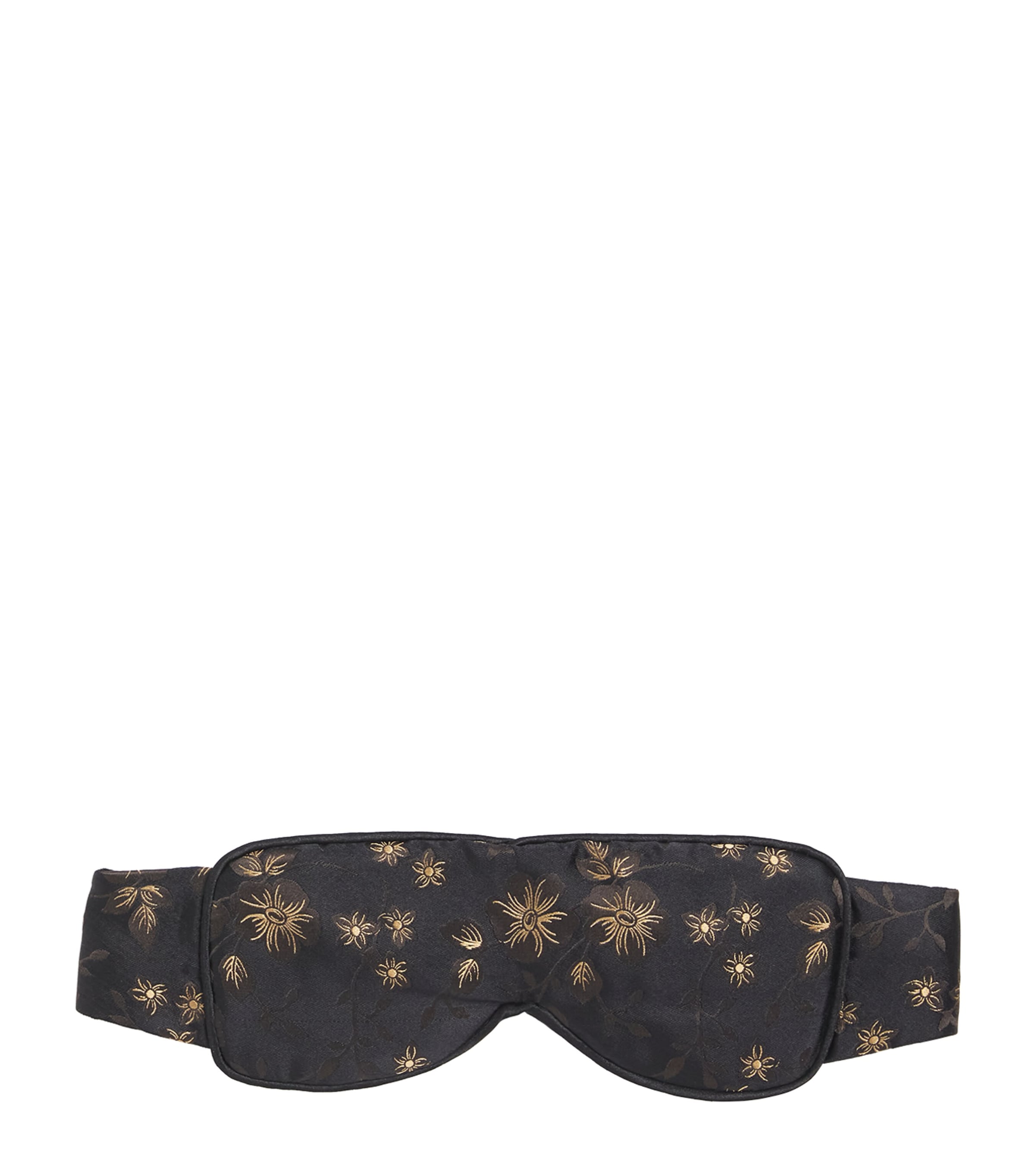 Black Silk Night Floral Eye Mask