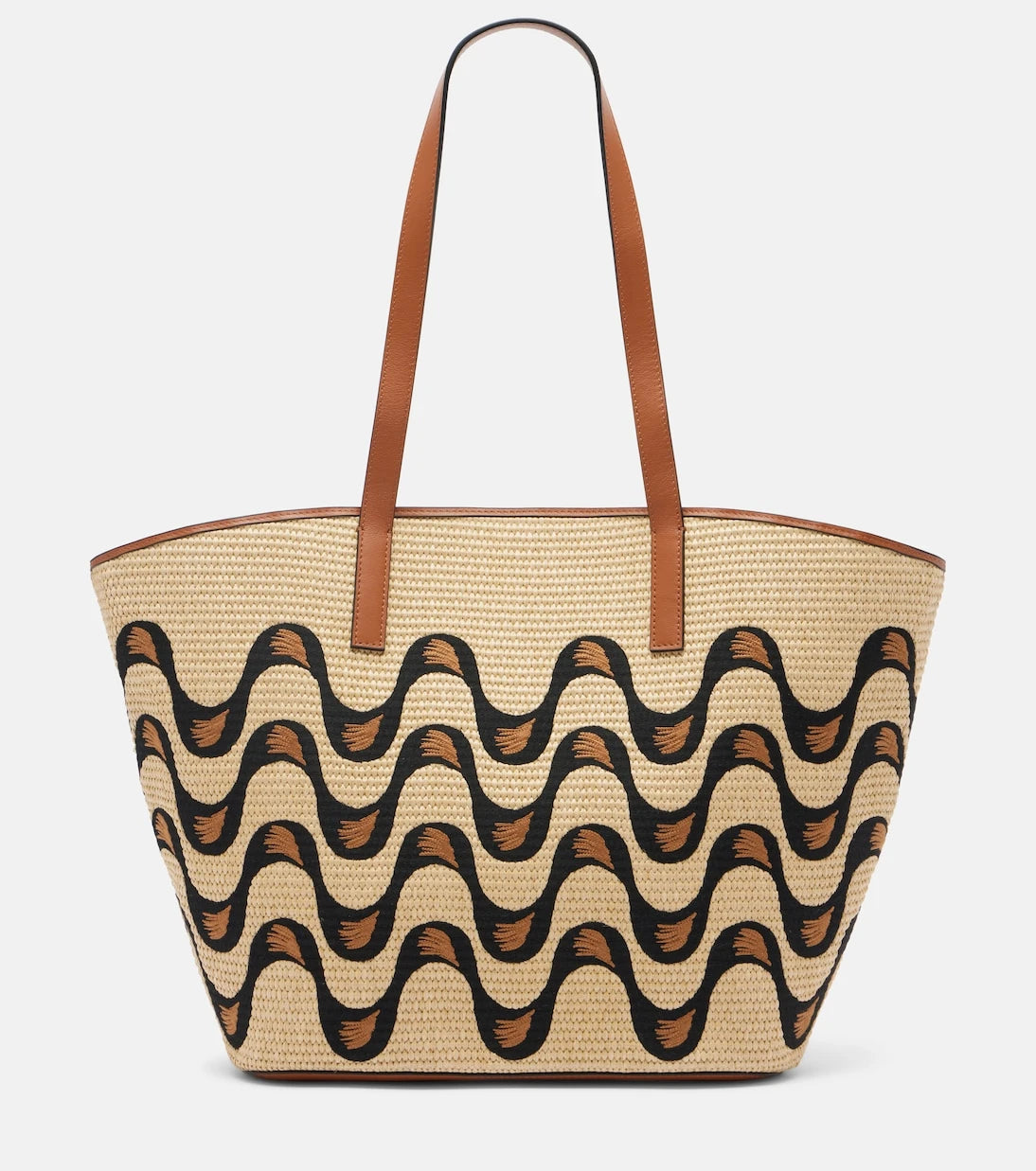Farm Rio - Basket Large leather-trimmed tote bag