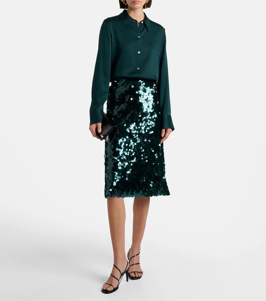 Vince - Lucite sequined midi skirt
