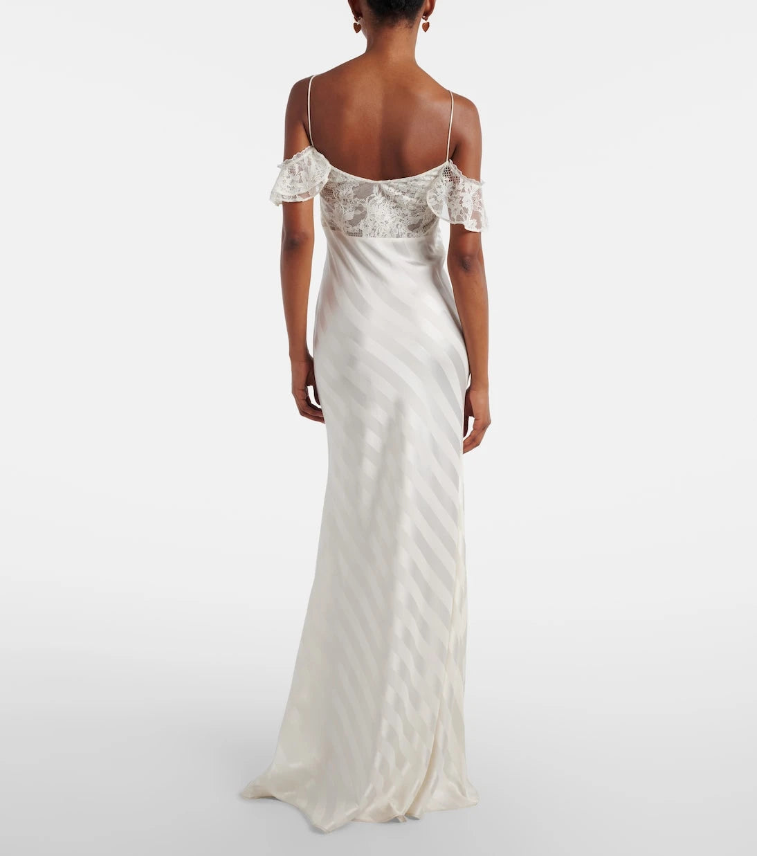 Self-Portrait - Lace-trimmed satin gown