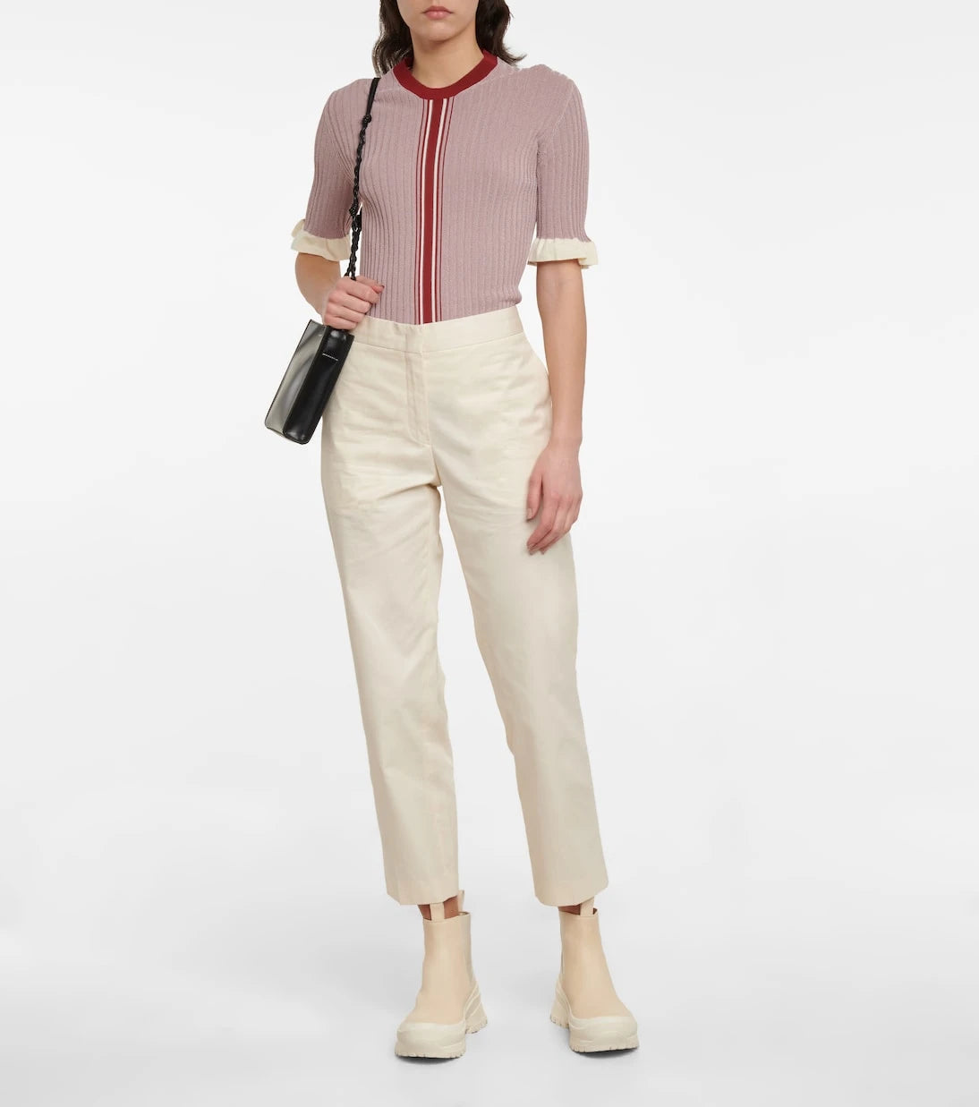Jil Sander - Striped ribbed-knit top