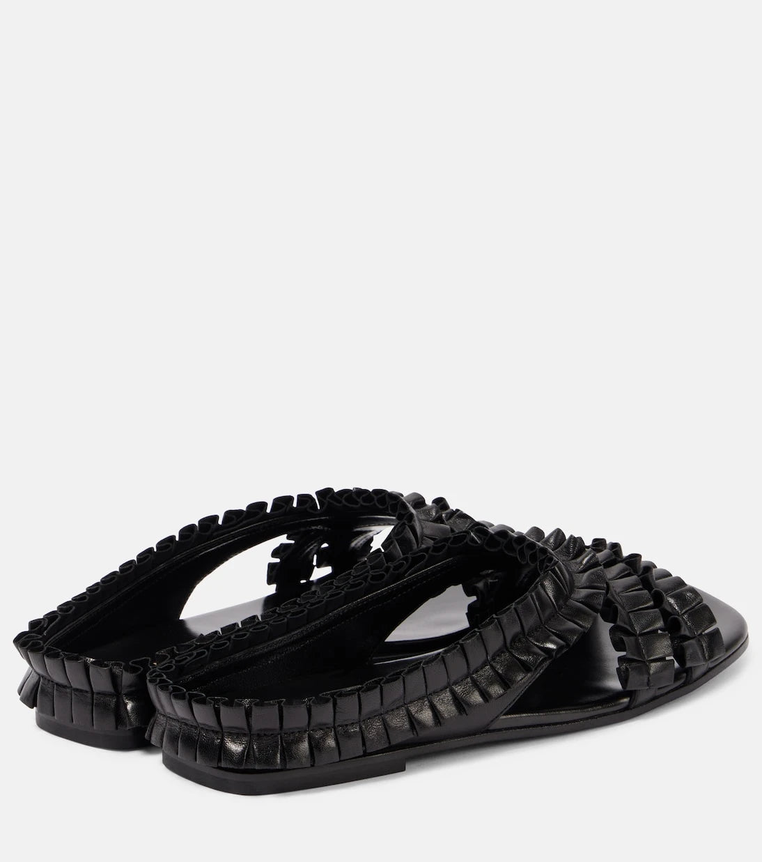 Dries Van Noten - Ruffled leather sandals