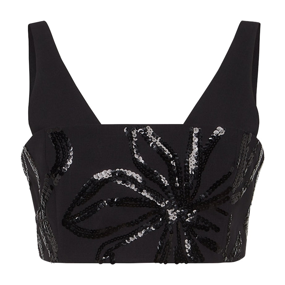 Brunello Cucinelli Black Embellished Crop Top