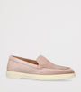 Santoni Pink Suede Detroit Loafers