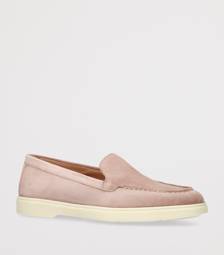 Santoni Pink Suede Detroit Loafers