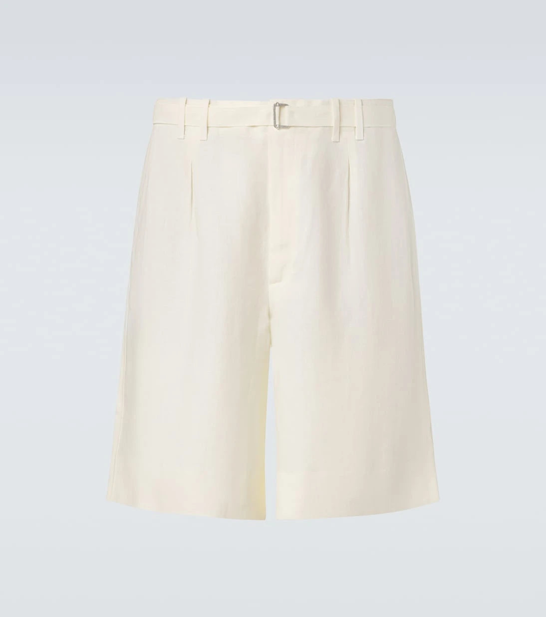 Stòffa - Belted linen Bermuda shorts