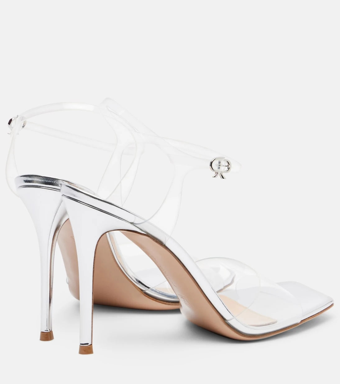 Gianvito Rossi - Cher leather-trimmed PVC slingback sandals