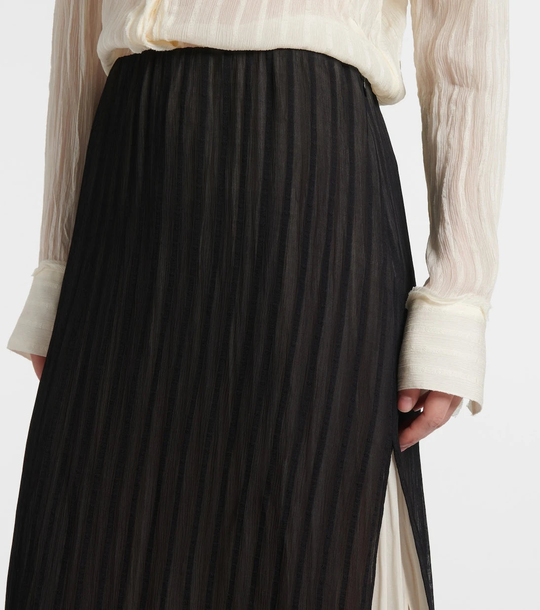 Vince - Striped midi skirt