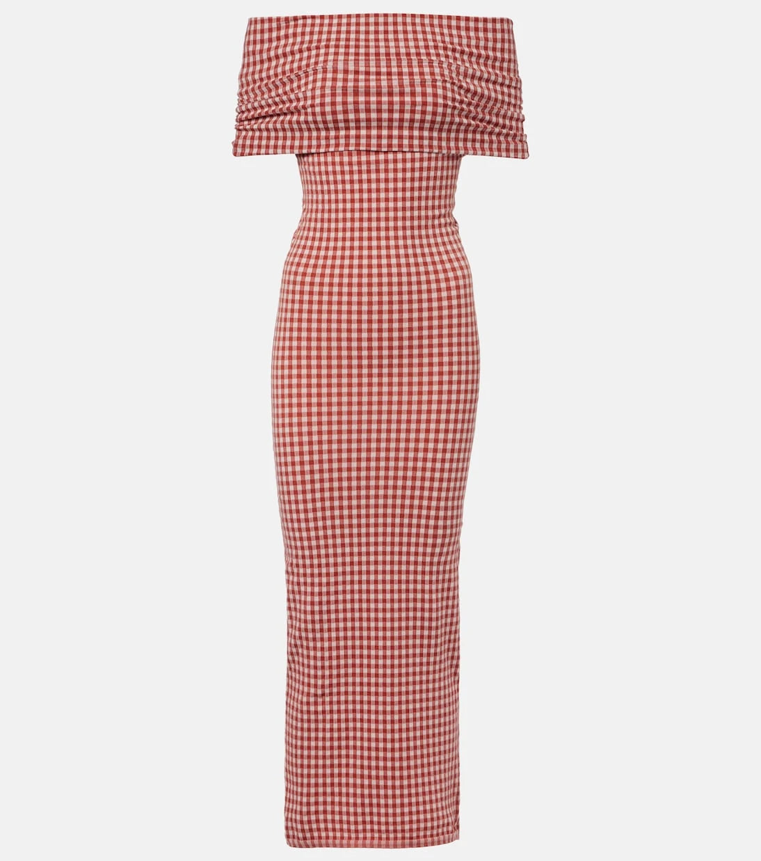 Alaïa - Ekose askısız maksi elbise