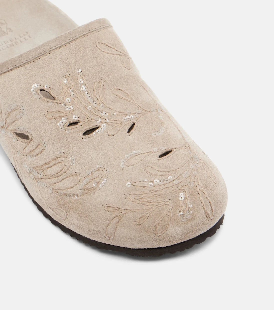 Brunello Cucinelli - Sequined suede slides