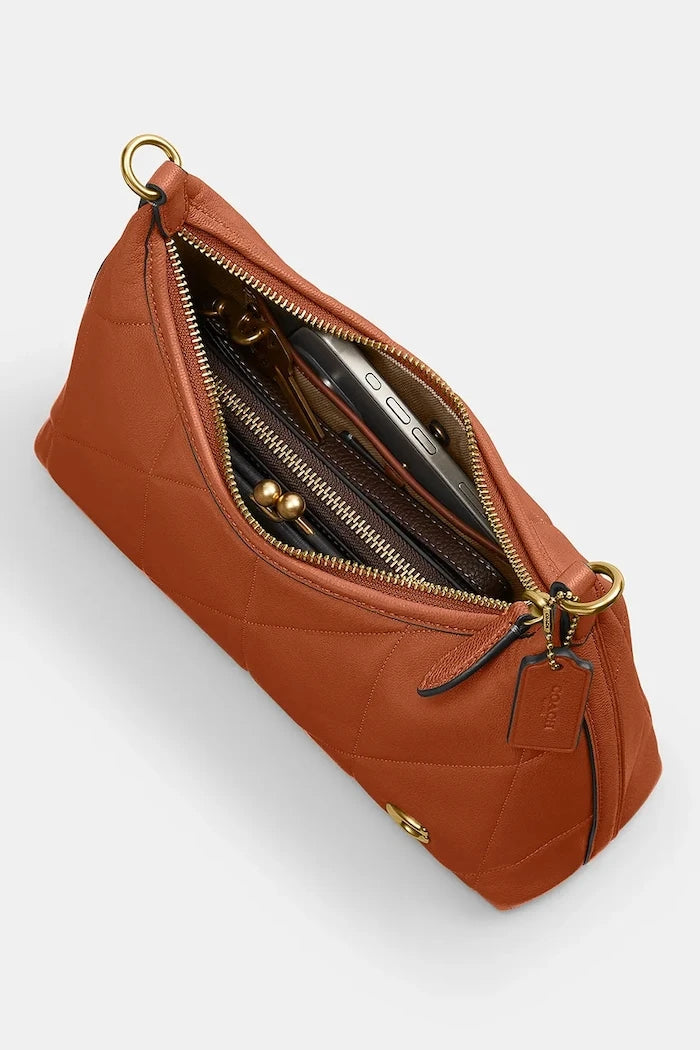 Coach чанта crossbody дамска от кожа Soft Quilted Juliet Shoulder Bag 25