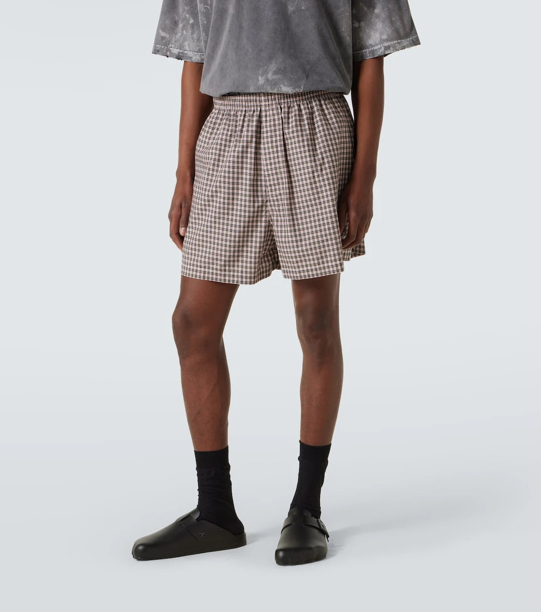 Balenciaga - شورت قطني كاروهات