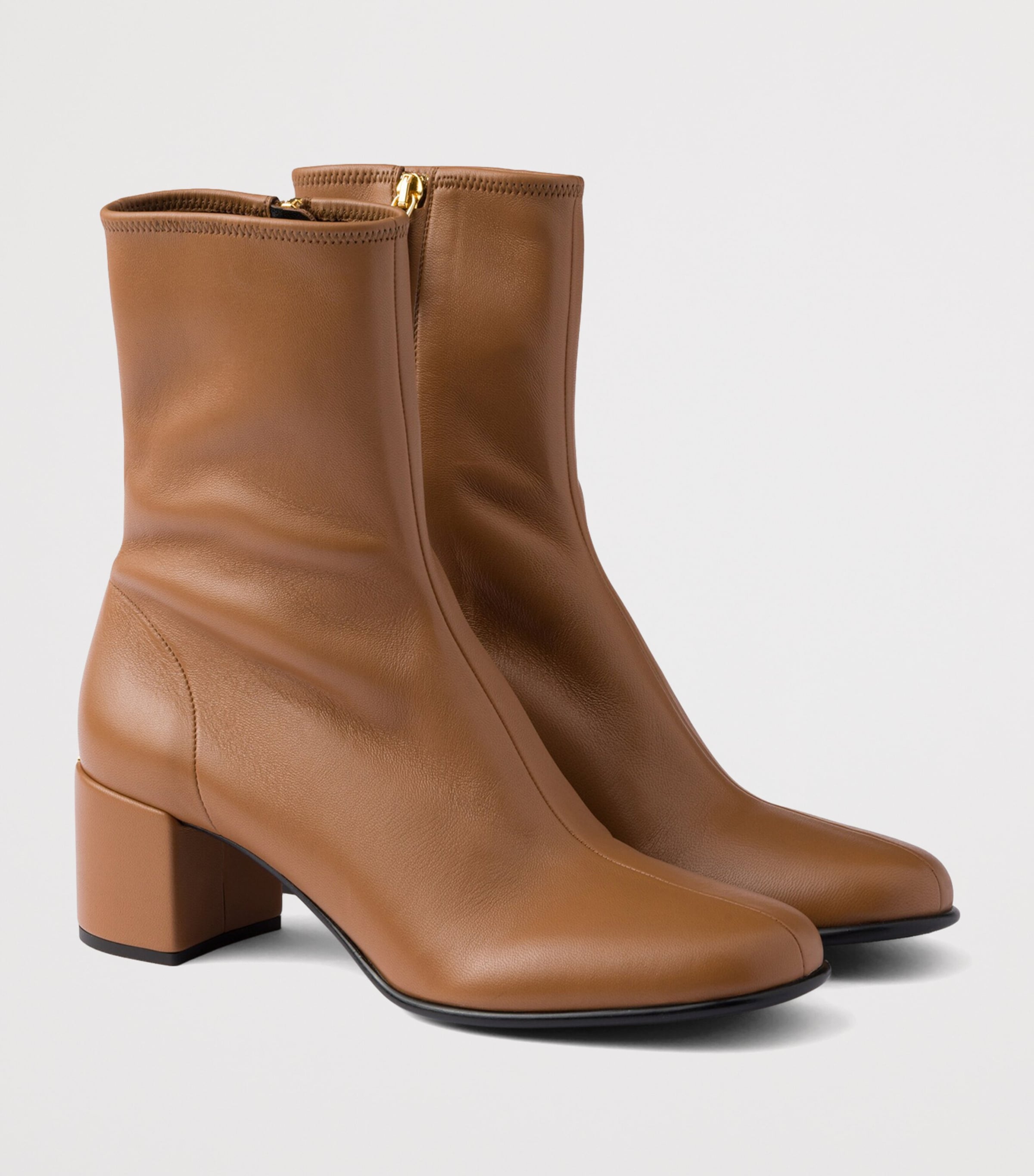 Prada Brown Stretch-Nappa Leather Booties 55