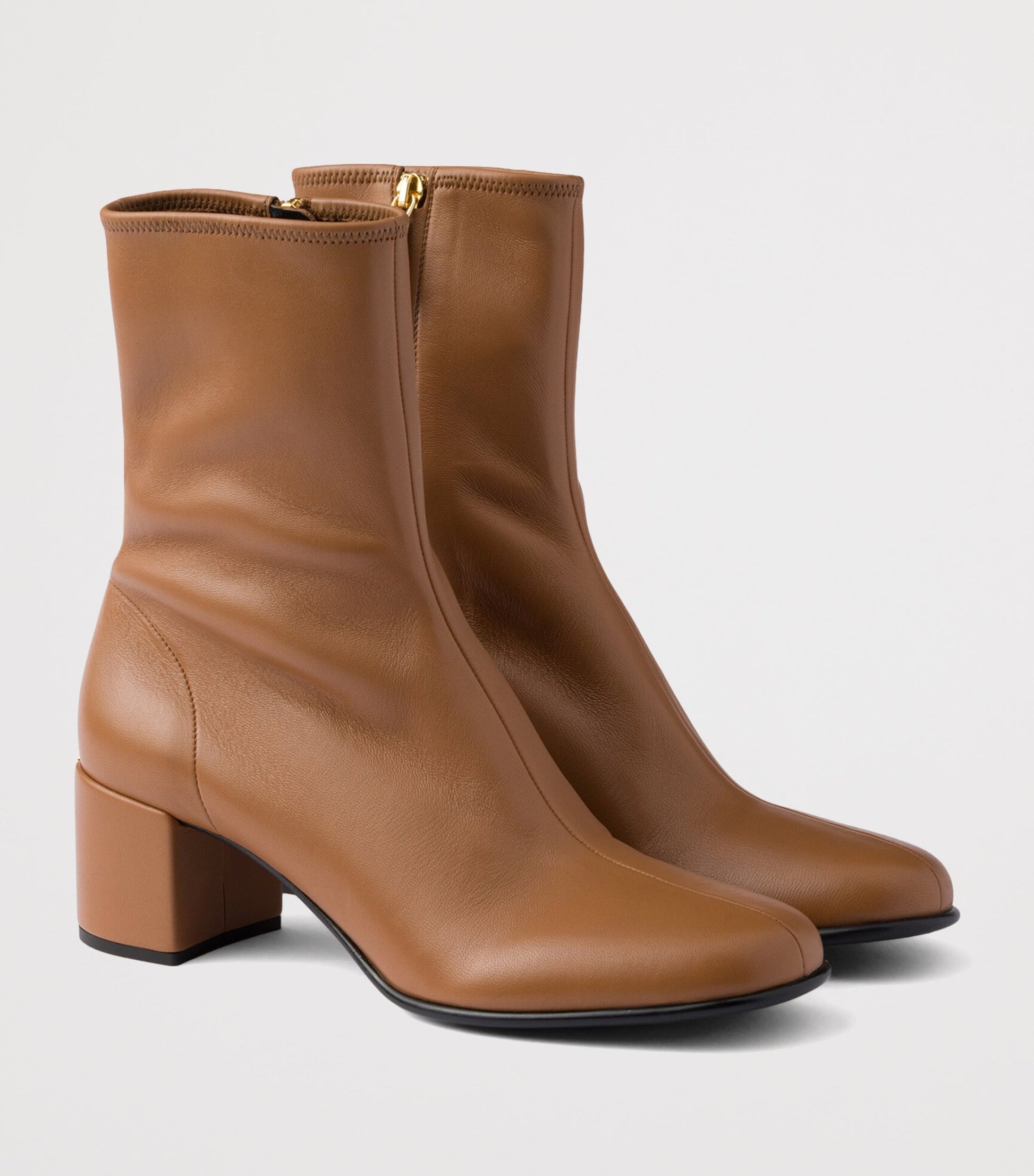 Prada Brown Stretch-Nappa Leather Booties 55
