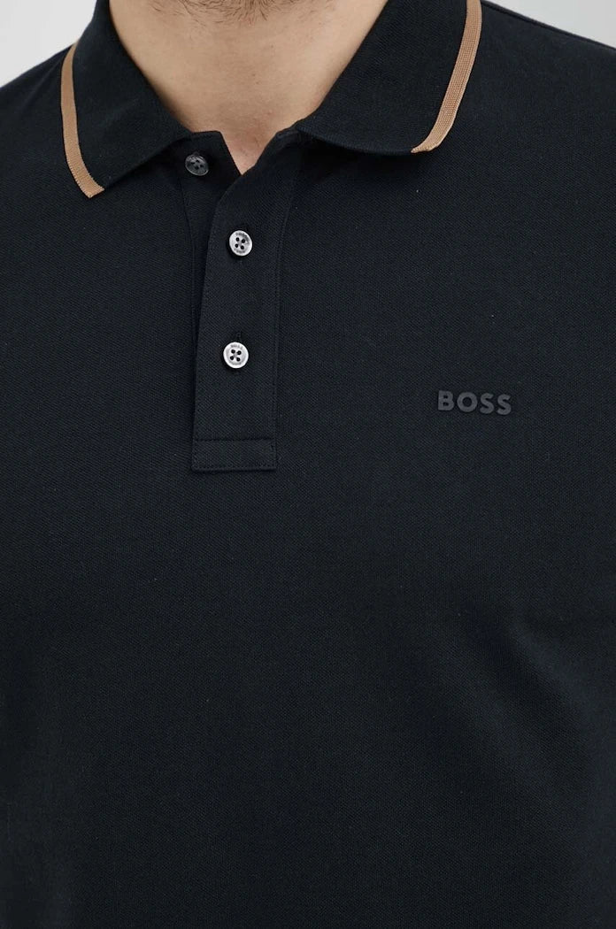 BOSS erkek pamuklu yakalı tişört Parlay 190