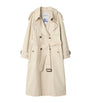 Burberry White Gabardine Fitzrovia Long Trench Coat
