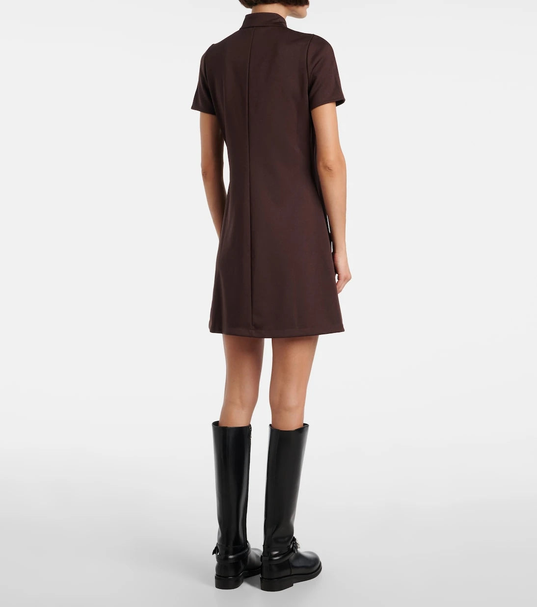 Courrèges - Interlock jersey zip-up minidress